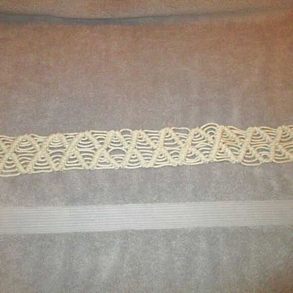 Vtg Braided Macrame Tie Belt Size XS S Diamond 3D Rope Statement Boho Hippie 70s - Picture 4 of 6